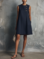 AUBREY | MINI VESTIDO ASIMÉTRICO CON BOTONES