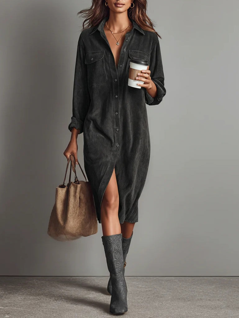ROSARIA | VESTIDO MIDI HOLGADO DOBLE BOLSILLO