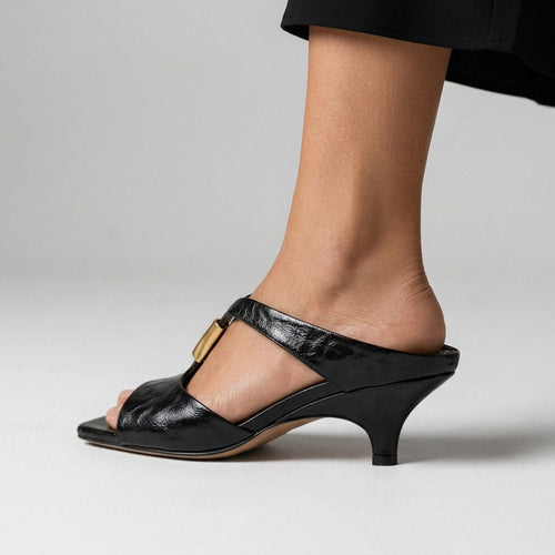 CELESTE | SANDALIAS TIPO MULES CON TACÓN BAJO