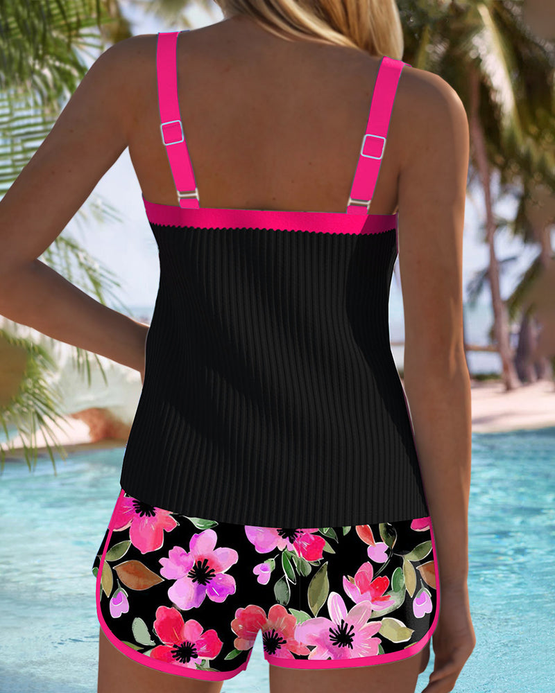 VALERIA | TANKINI ELEGANTE CON SHORT FLORAL