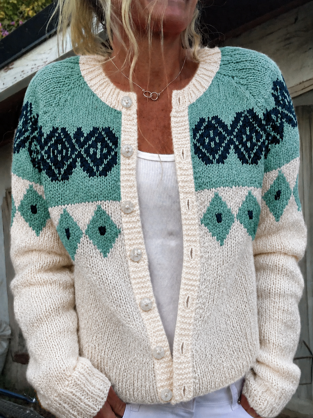 TIVERLY™ | CÁRDIGAN DE PUNTO GEOMÉTRICO VINTAGE