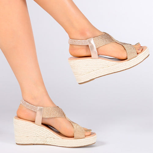 AROA | SANDALIAS DE CUÑA CON TRENZADO ARTESANAL