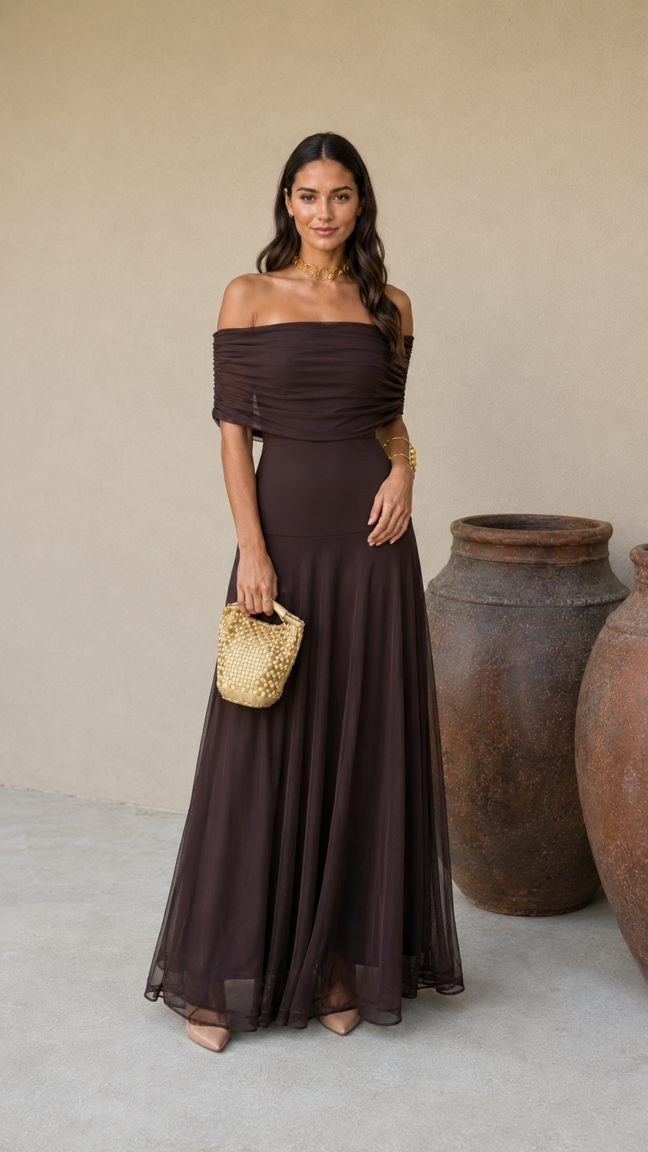 VESTIDO TOLEDO EN COLOR MARRÓN
