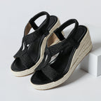 AROA | SANDALIAS DE CUÑA CON TRENZADO ARTESANAL