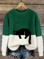 BONNIE™ |  SUÉTER OVERSIZED CON ESTAMPADO DE GATO