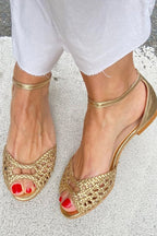 Isabel™ | Sandalias Trenzadas Doradas