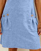 AZAHAR | VESTIDO CASUAL DE ALGODÓN CON CREMALLERA Y BOLSILLOS