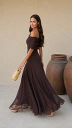 VESTIDO TOLEDO EN COLOR MARRÓN