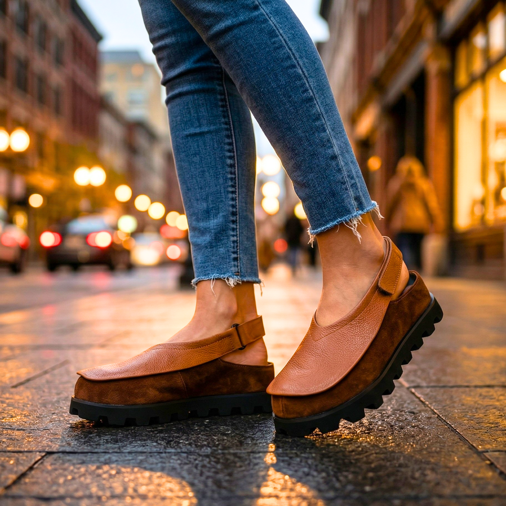 GAIA | SANDALIAS DE CUERO TALÓN ABIERTO
