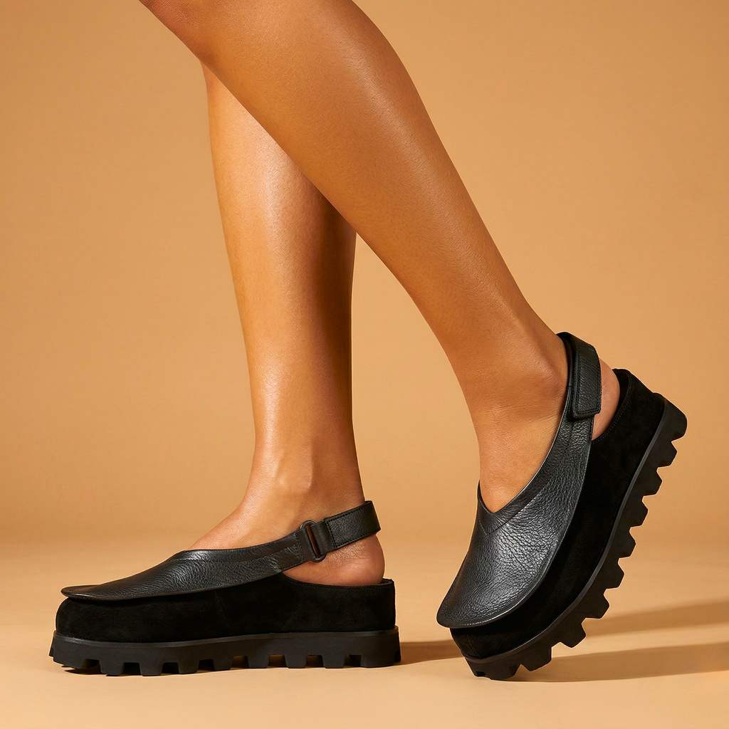 GAIA | SANDALIAS DE CUERO TALÓN ABIERTO