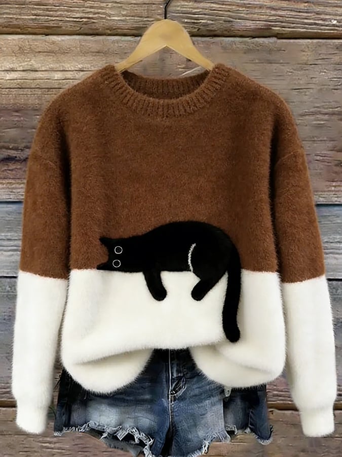 BONNIE™ |  SUÉTER OVERSIZED CON ESTAMPADO DE GATO