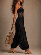 LAIA | ROMPER HALTER CON ENCAJE FLUIDO