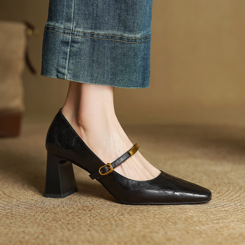 MARLEON | ZAPATOS DE TACÓN CON CORREA DE CUERO