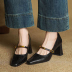MARLEON | ZAPATOS DE TACÓN CON CORREA DE CUERO