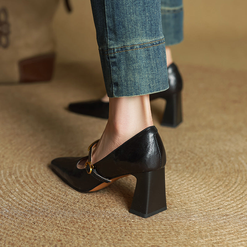 MARLEON | ZAPATOS DE TACÓN CON CORREA DE CUERO
