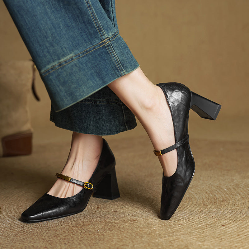 MARLEON | ZAPATOS DE TACÓN CON CORREA DE CUERO