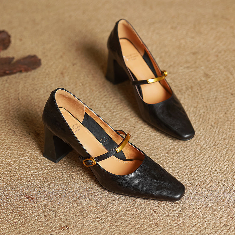 MARLEON | ZAPATOS DE TACÓN CON CORREA DE CUERO