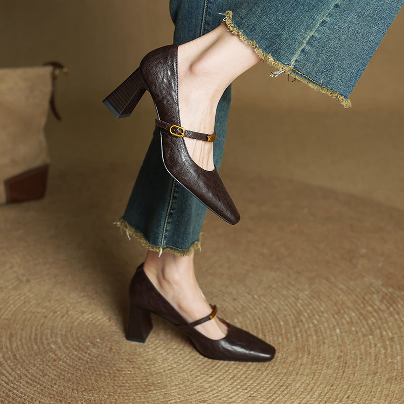 MARLEON | ZAPATOS DE TACÓN CON CORREA DE CUERO