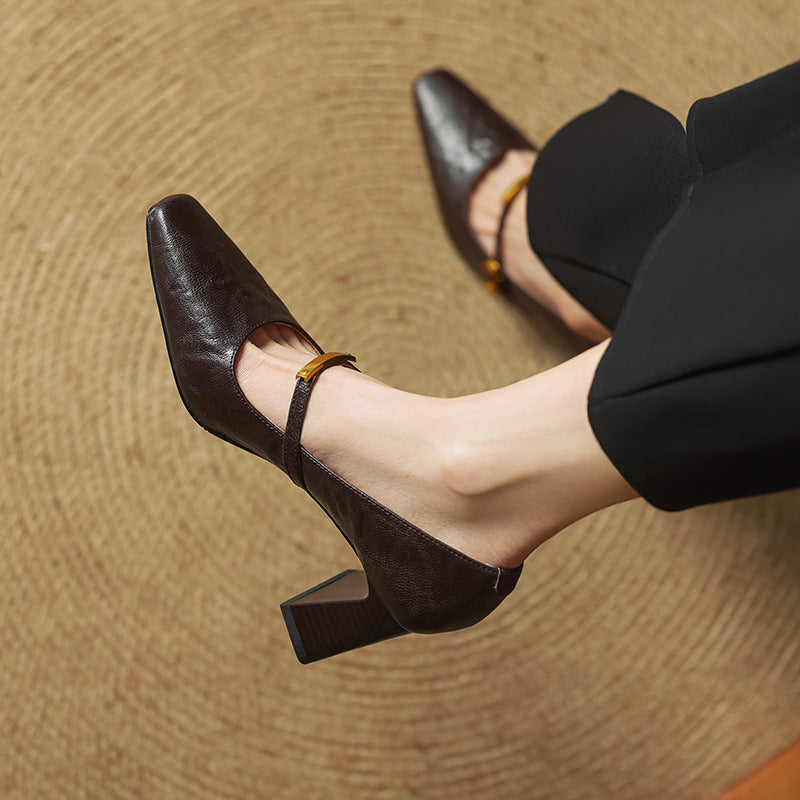 MARLEON | ZAPATOS DE TACÓN CON CORREA DE CUERO