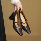 MARLEON | ZAPATOS DE TACÓN CON CORREA DE CUERO