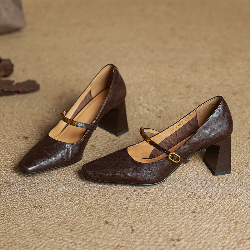 MARLEON | ZAPATOS DE TACÓN CON CORREA DE CUERO