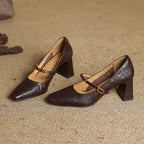 MARLEON | ZAPATOS DE TACÓN CON CORREA DE CUERO