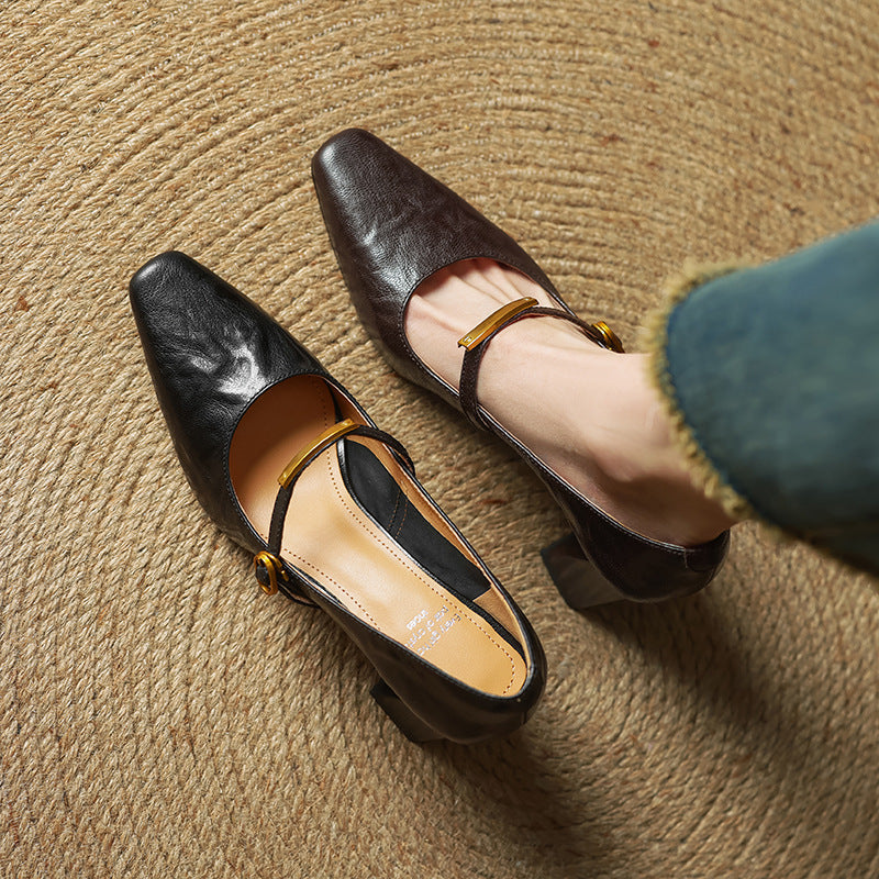 MARLEON | ZAPATOS DE TACÓN CON CORREA DE CUERO