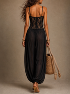 LAIA | ROMPER HALTER CON ENCAJE FLUIDO