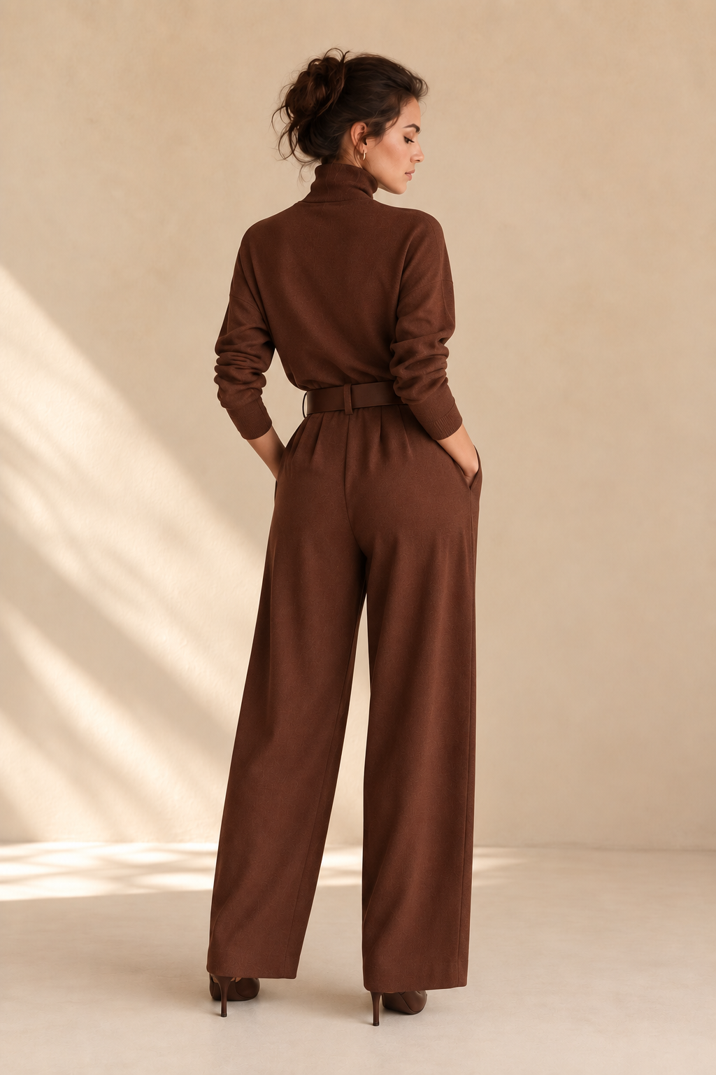 VERGARA | CONJUNTO DE CUELLO ALTO Y PANTALÓN PALAZZO