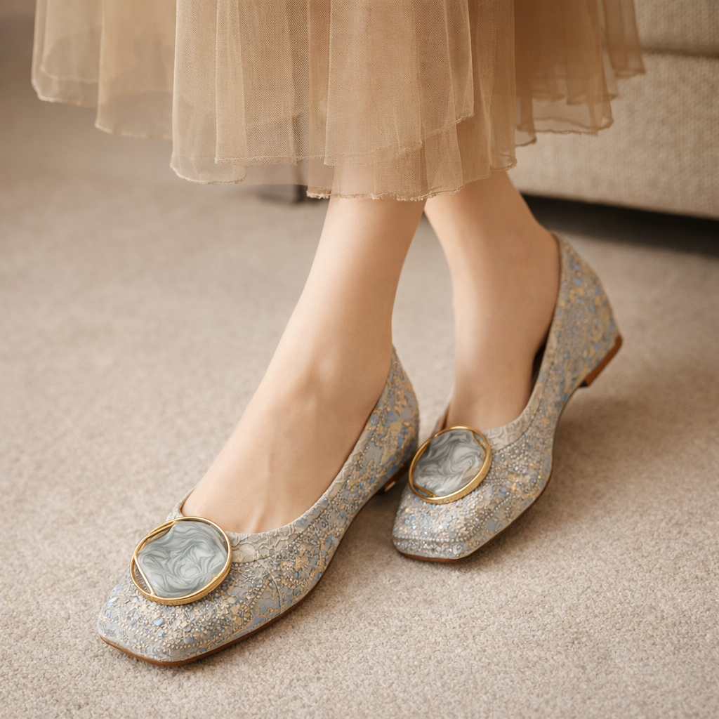 ORABELLA | FLATS CON MEDALLÓN MARMOLADO