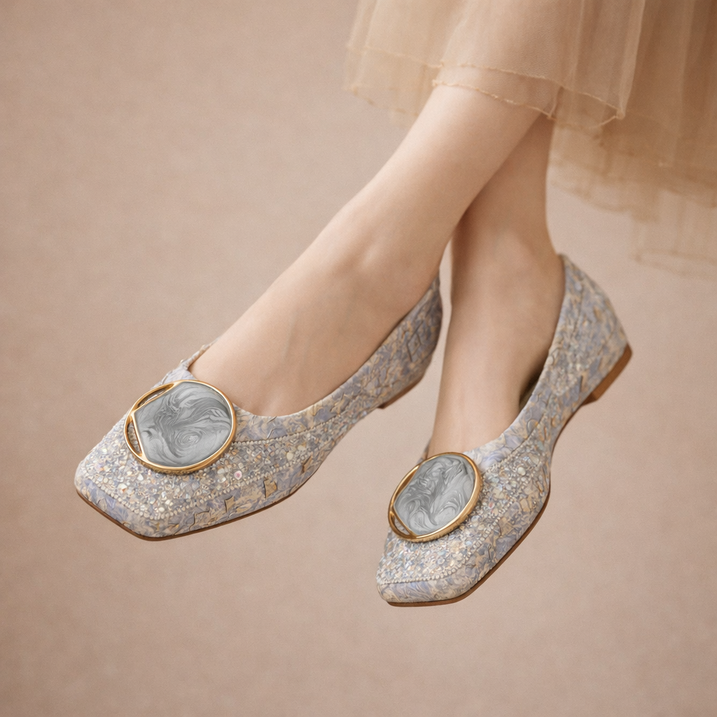 ORABELLA | FLATS CON MEDALLÓN MARMOLADO