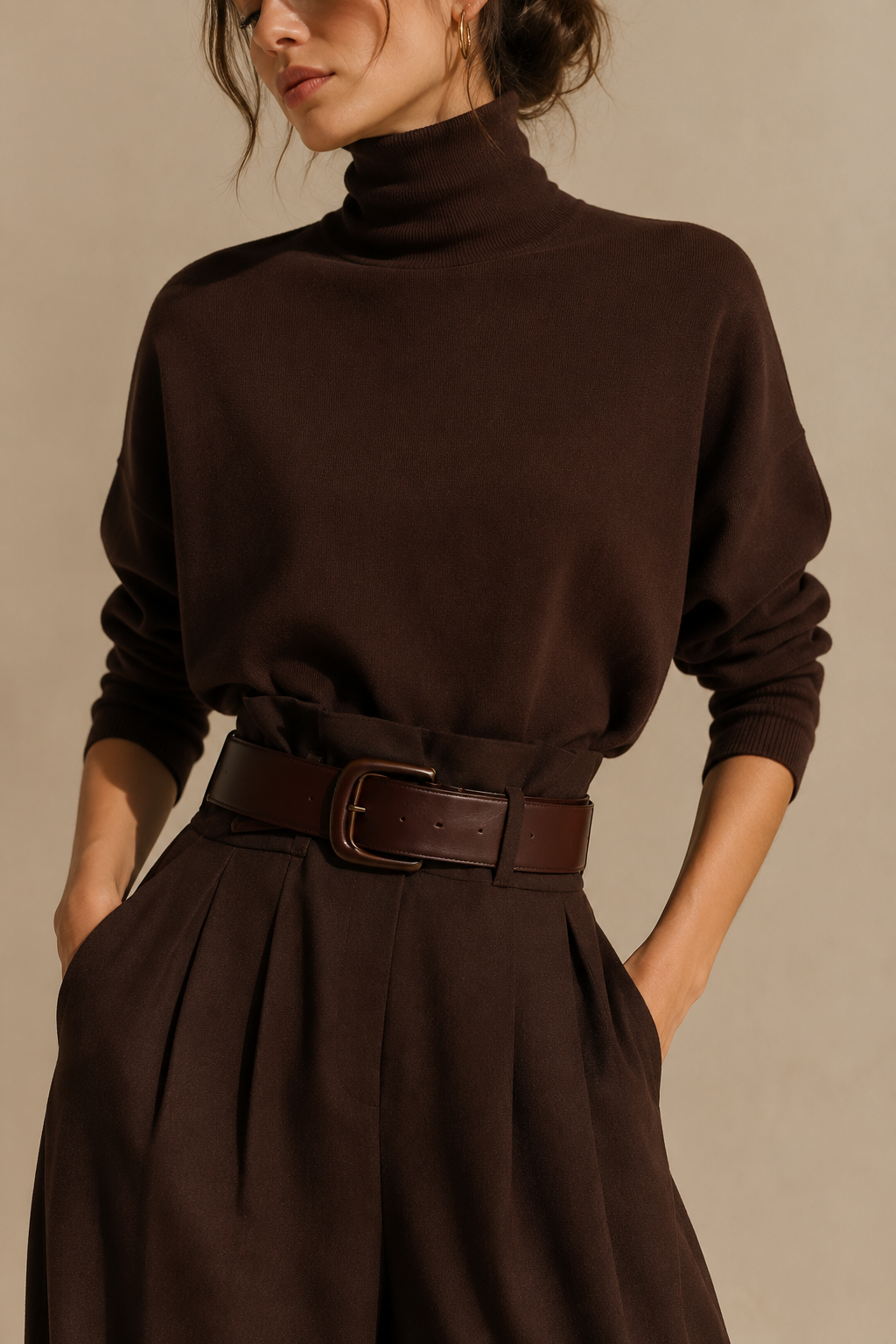 VERGARA | CONJUNTO DE CUELLO ALTO Y PANTALÓN PALAZZO