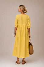 SEFI | VESTIDO MIDI DE VERANO AMARILLO