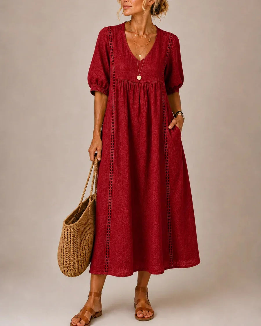 SEFI | VESTIDO MIDI DE VERANO AMARILLO