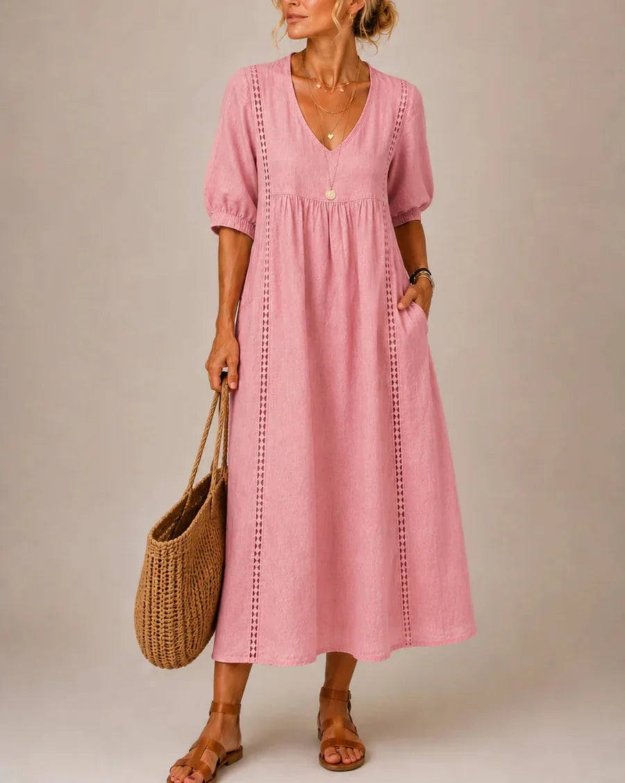 SEFI | VESTIDO MIDI DE VERANO AMARILLO