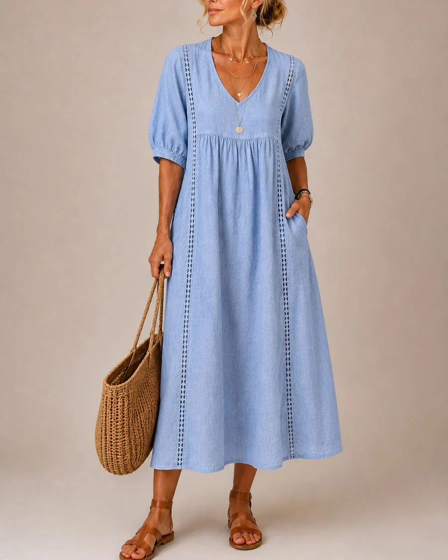 SEFI | VESTIDO MIDI DE VERANO AMARILLO