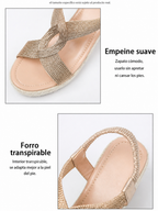 AROA | SANDALIAS DE CUÑA CON TRENZADO ARTESANAL