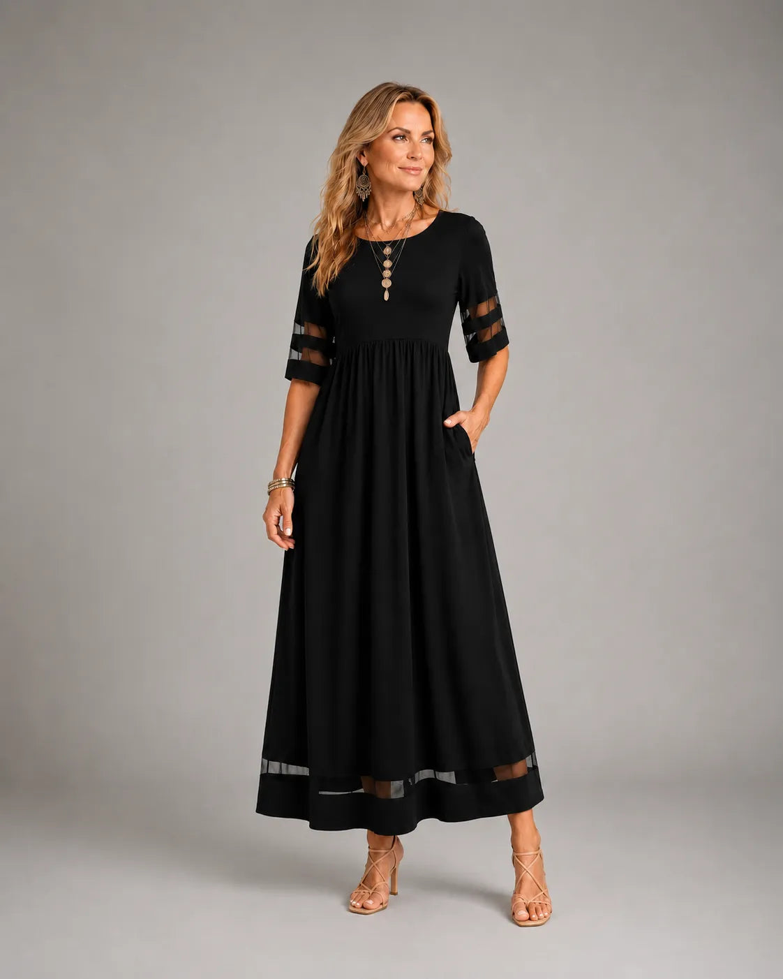 AUBREY™ | VESTIDO MIDI FAVORECEDOR QUE DISIMULA LA BARRIGA