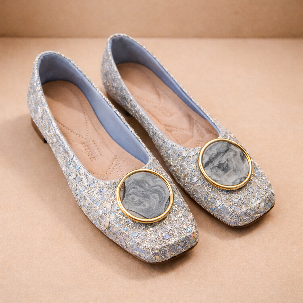 ORABELLA | FLATS CON MEDALLÓN MARMOLADO