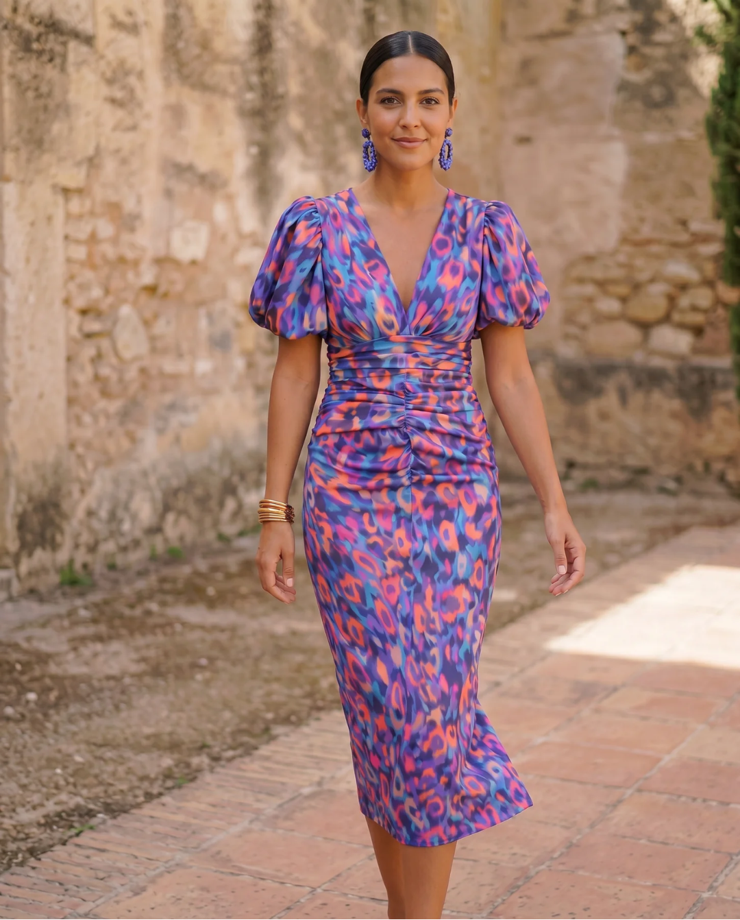 CAMILLA | VESTIDO PRIMAVERA MANGAS ABULLONADAS