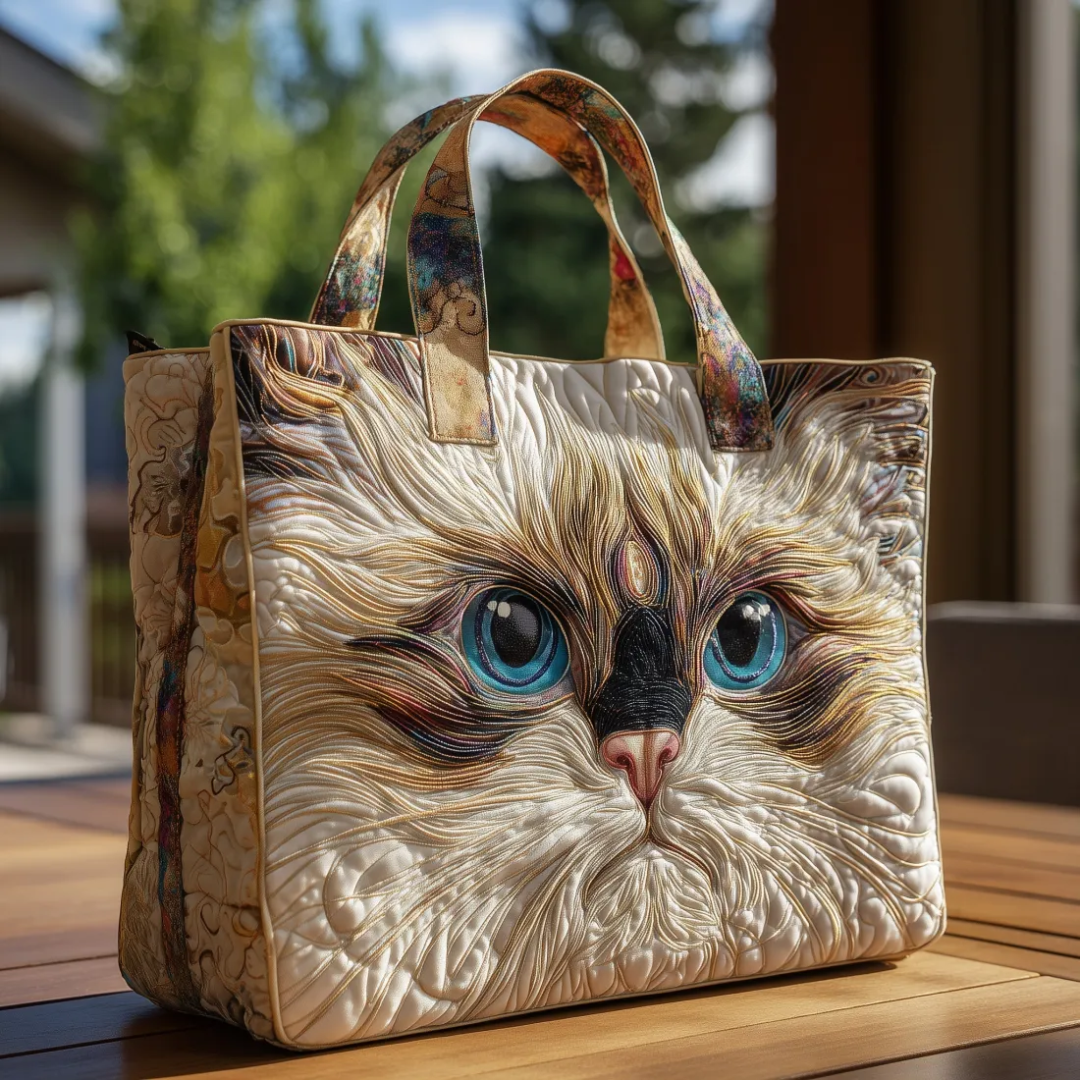 GATITO BLANCO BLUE EYES | BOLSO ARTESANAL