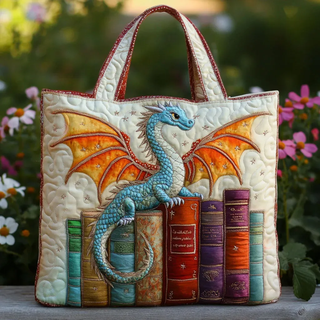 DRAGÓN CON LIBROS 2 | BOLSO ARTESANAL