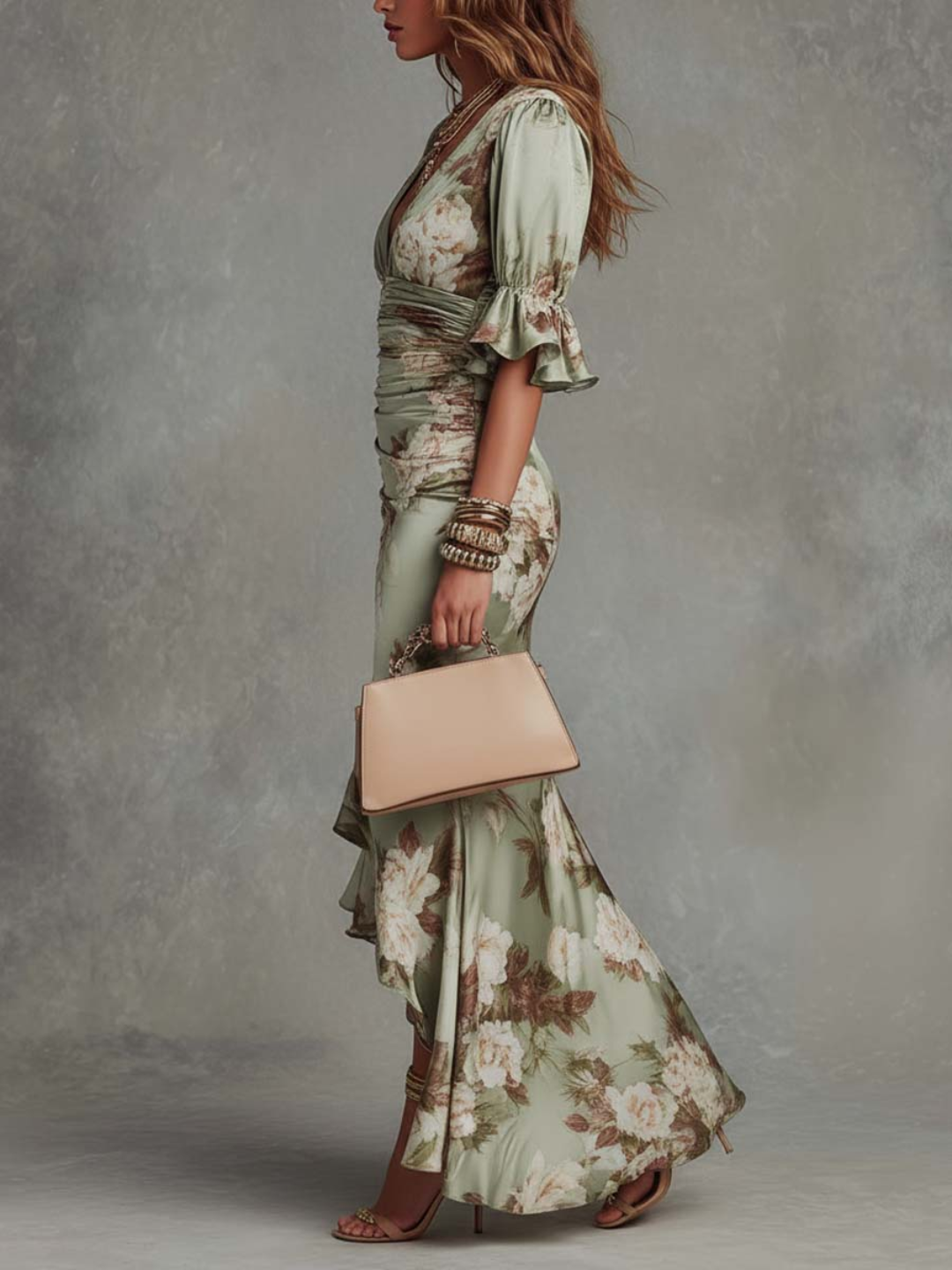 CINDERELLA | VESTIDO LARGO ESTAMPADO FLORAL