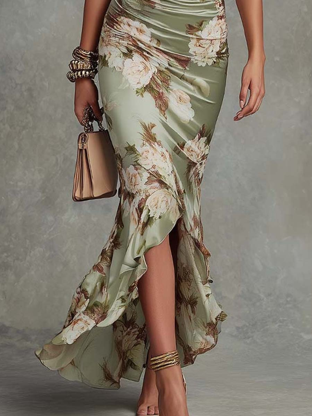 CINDERELLA | VESTIDO LARGO ESTAMPADO FLORAL
