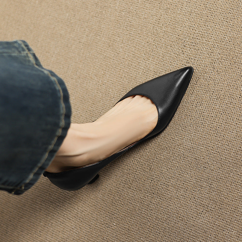 CALENNE | ZAPATOS DE TACÓN BAJO DE PIEL