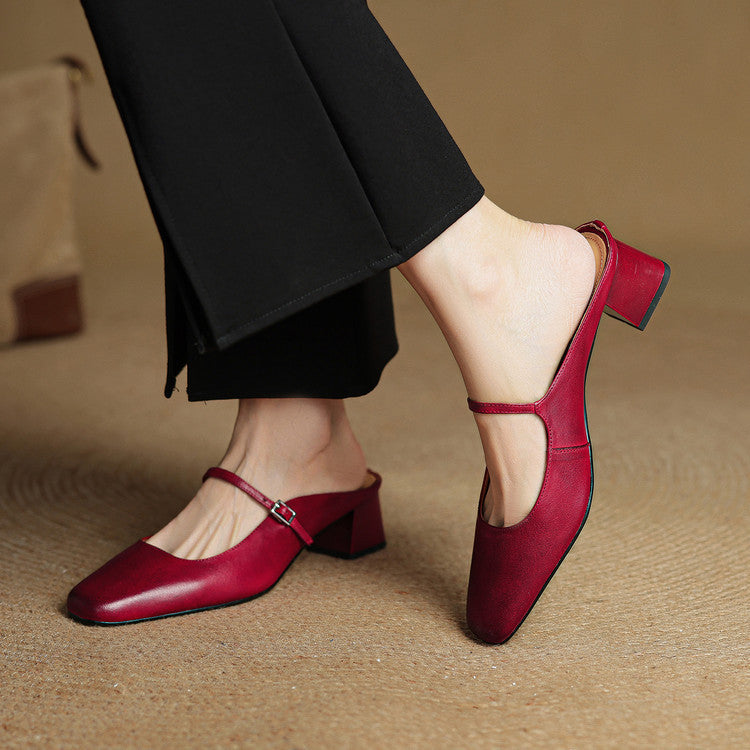 Mules de cuero genuino Esmer