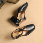 MARCELE | TACONES DE CUERO CON CORREA EN T