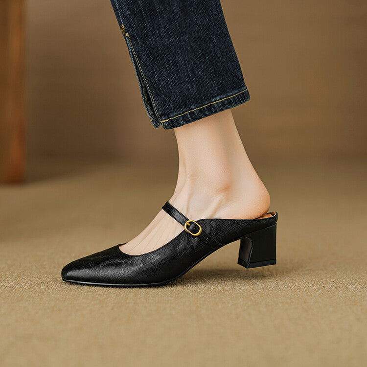 Vian | Mules de Piel Genuina