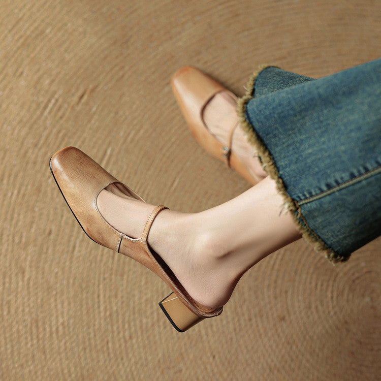 Mules de cuero genuino Esmer