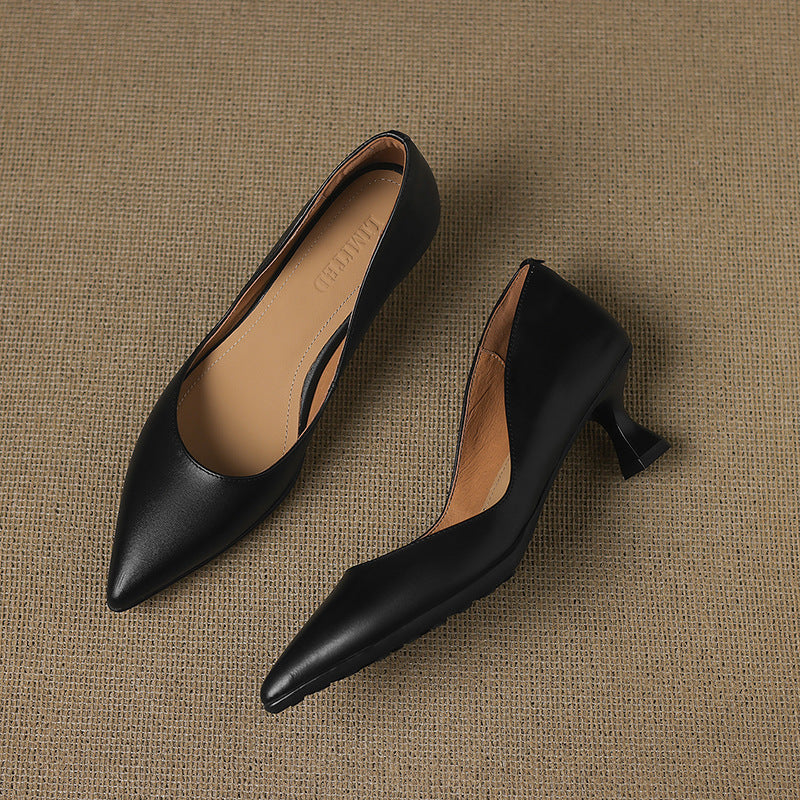 CALENNE | ZAPATOS DE TACÓN BAJO DE PIEL